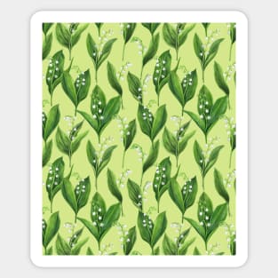 Lily of the valley on honeydew green Sticker